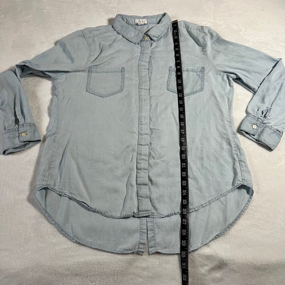 Per Se Women's Tencel Button Up Shirt w/ Split Back Size XL Tunic Lightweight - Picture 9 of 11